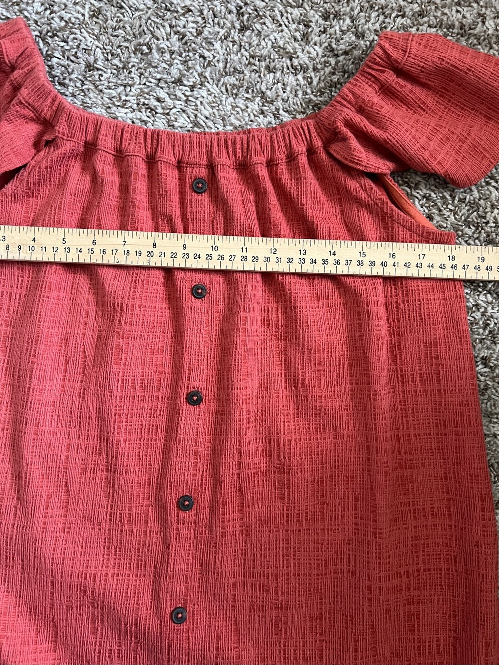 Like New! MADEWELL Texture & Thread Off-the-Shoulder Dress Spiced Rose M - Picture 14 of 15
